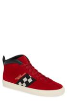 Men's Bally Vita Checkered High Top Sneaker D - Red