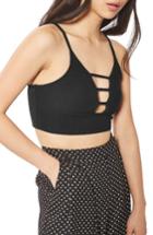 Women's Topshop Strappy Ribbed Bralette Us (fits Like 0) - Black