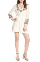 Women's Cupcakes And Cashmere Garrison Embroidered Minidress, Size - Ivory