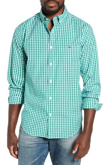 Men's Vineyard Vines Carleton Classic Fit Gingham Sport Shirt - Green