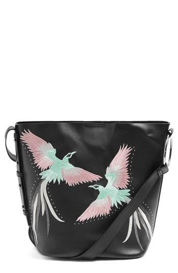 Topshop Rebecca Embellished Faux Leather Shoulder Bag - Black