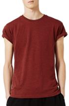 Men's Topman Roller Sleeve T-shirt - Red