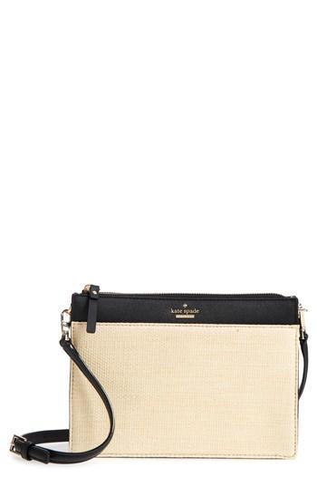 Kate Spade New York Cameron Street - Clarise Straw & Leather Shoulder Bag - Ivory