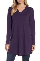 Women's Eileen Fisher Lightweight Merino Jersey V-neck Tunic - Purple