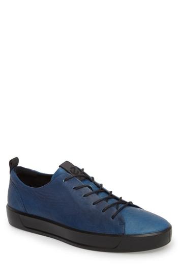 Men's Ecco Soft 8 Tie Ii Low Top Sneaker -5.5us / 39eu - Blue
