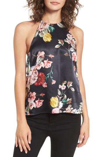 Women's Afrm Riley Satin Halter Top - Black