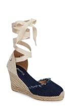 Women's Soludos Wedge Lace-up Espadrille Sandal .5 M - Blue
