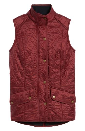 Women's Barbour 'cavalry' Quilted Vest Us / 16 Uk - Red