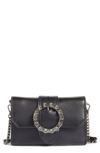 Miu Miu Lady Madras Crystal Embellished Leather Crossbody Bag -