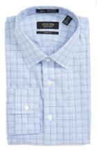 Men's Nordstrom Men's Shop Smartcare(tm) Classic Fit Check Dress Shirt 35 - Blue