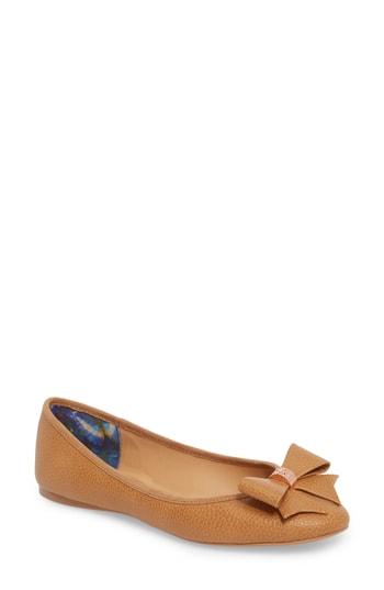 Women's Ted Baker London Immet Ballet Flat .5 M - Brown