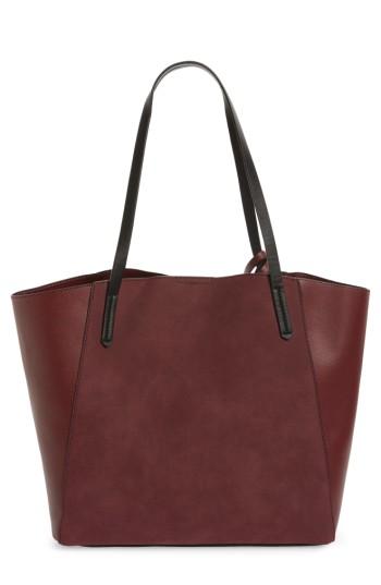 Bp. Colorblock Faux Leather Tote - Burgundy