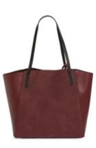 Bp. Colorblock Faux Leather Tote - Burgundy