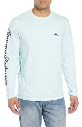 Men's Tommy Bahama Palm Billboard Marlin Lux Long Sleeve T-shirt - Black