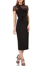 Women's Js Collections Stretch Crepe Midi Dress - Black