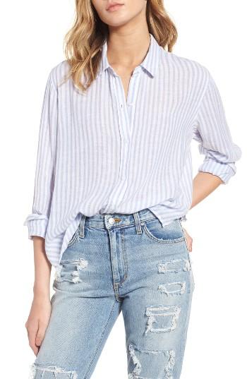Women's Rails Sydney Stripe Linen Blend Shirt - Blue