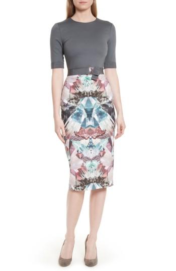 Women's Ted Baker London Anaste Mirror Minerals Print Dress - Grey