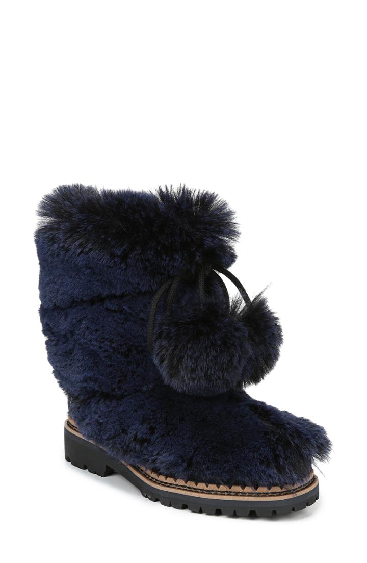Women's Sam Edelman Blanche Faux Fur Boot .5 M - Blue