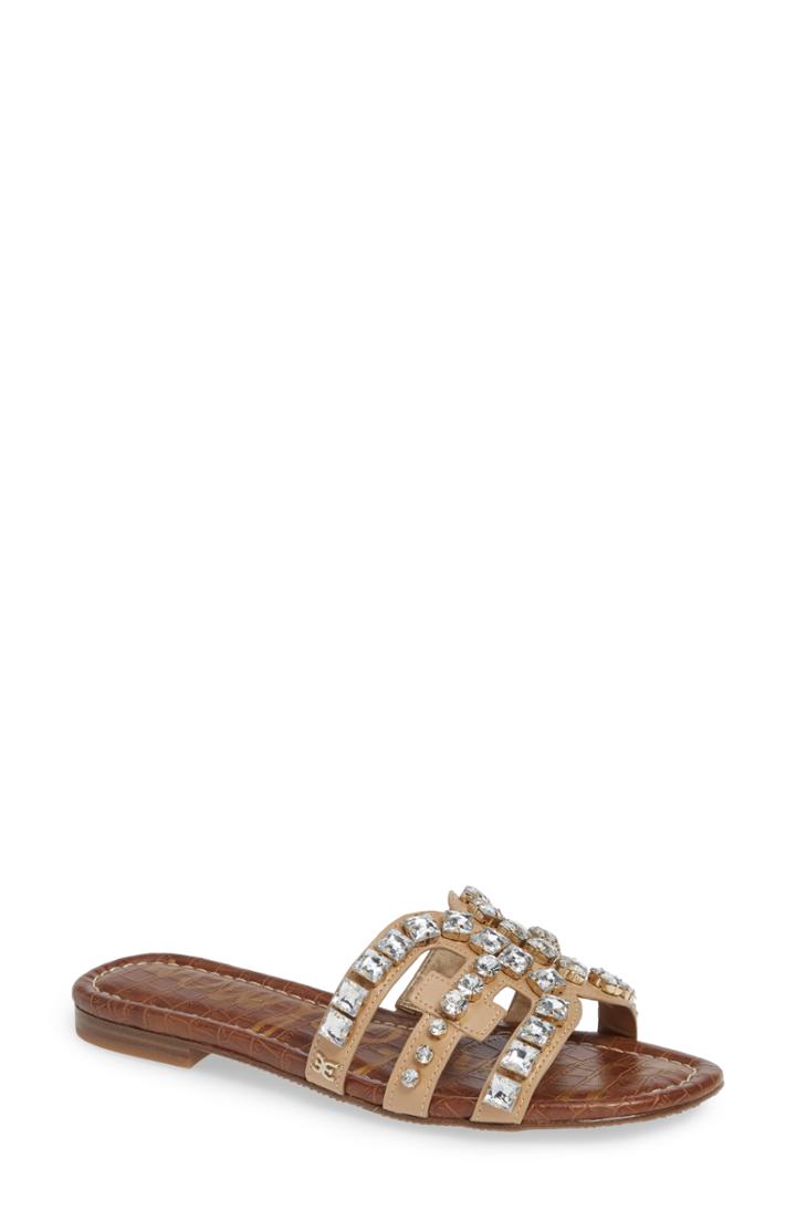 Women's Sam Edelman Bay 2 Embellished Slide Sandal M - Beige