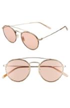 Women's Oliver Peoples Ellice 50mm Round Sunglasses - Mocha Marble/ Gold