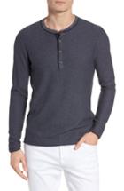 Men's Boss Orange Akenly Long-sleeve Henley, Size - Blue