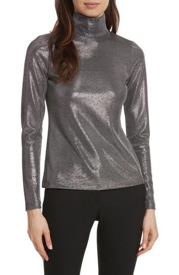Women's Tracy Reese Silver Turtleneck Top - Metallic
