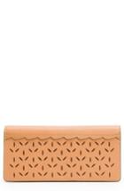 Women's Frye Ilana Perforated Slim Leather Wallet - Brown