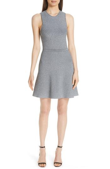 Women's Theory Marled Fit & Flare Sweater Dress, Size - Grey