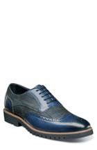 Men's Stacy Adams Baxley Glen Plaid Wingtip .5 M - Blue
