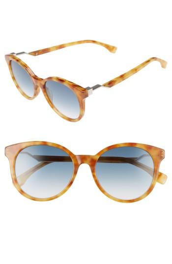 Women's Fendi 52mm Gradient Lens Sunglasses - Dark Havana