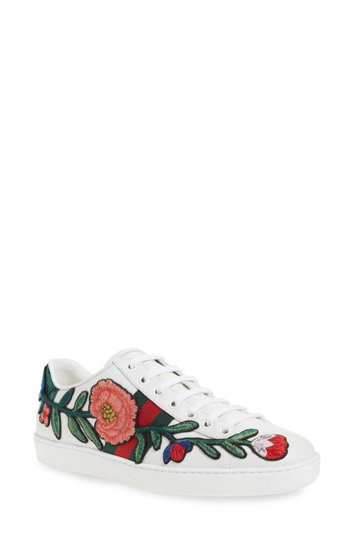Women's Gucci 'new Ace' Low Top Sneaker .5us / 40.5eu - White