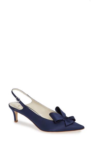 Women's Something Bleu Natalia Bow Slingback Pump M - Blue
