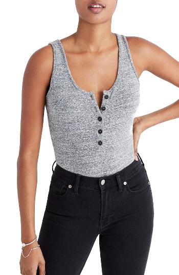 Women's Madewell Indie Henley Bodysuit