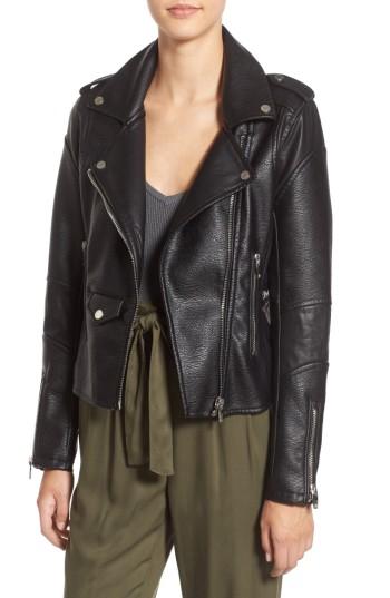Women's An Test 25 Faux Leather Moto Jacket - Black