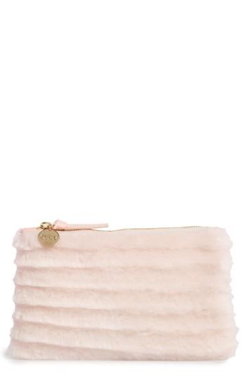 Clare V. Genuine Shearling Pouch - Pink