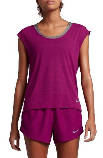 Women's Nike Breathe Running Tee - Purple