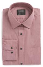 Men's Nordstrom Men's Shop Smartcare(tm) Traditional Fit Micro Check Dress Shirt 32/33 - Red