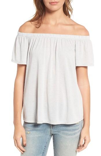 Women's Hinge Off The Shoulder Top, Size - Grey