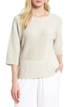 Women's Eileen Fisher Metallic Hemp Blend Sweater - Ivory