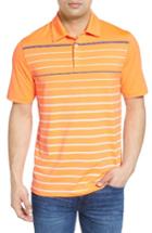 Men's Vineyard Vines Stripe Polo - Orange