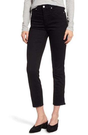 Women's Caslon High Waist Slim Straight Jeans - Black