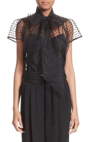 Women's Marc Jacobs Flocked Dot Tulle Top