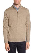 Men's Nordstrom Men's Shop Half Zip Cotton & Cashmere Pullover, Size - Brown