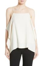 Women's Theory Petteri Rosina Crepe Cold Shoulder Top, Size - Ivory
