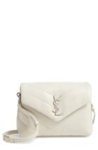 Saint Laurent Toy Loulou Calfskin Leather Crossbody Bag - White