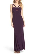 Petite Women's Xscape Illusion Inset Gown P - Purple