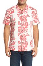 Men's Kahala Malama Trim Fit Print Sport Shirt - White