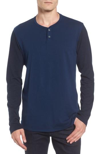 Men's Velvet By Graham & Spencer Two-tone Henley - Blue