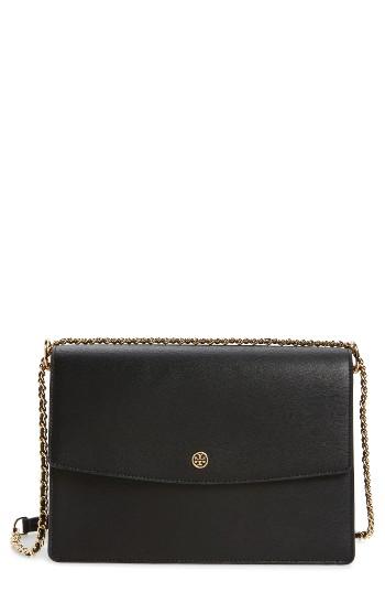 Tory Burch Large Parker Leather Shoulder Bag - Black