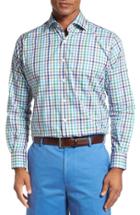 Men's Peter Millar 'chateau' Regular Fit Check Sport Shirt - Blue